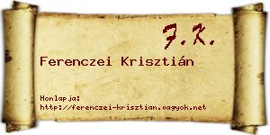 Ferenczei Krisztián névjegykártya